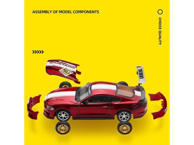 CCA 1:42 Ford Mustang GT 2018 Modified Cars Diecast Model Assemble Kits Toy (Color Red)