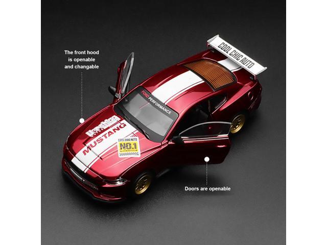 CCA 1:42 Ford Mustang GT 2018 Modified Cars Diecast Model Assemble Kits Toy (Color Red)