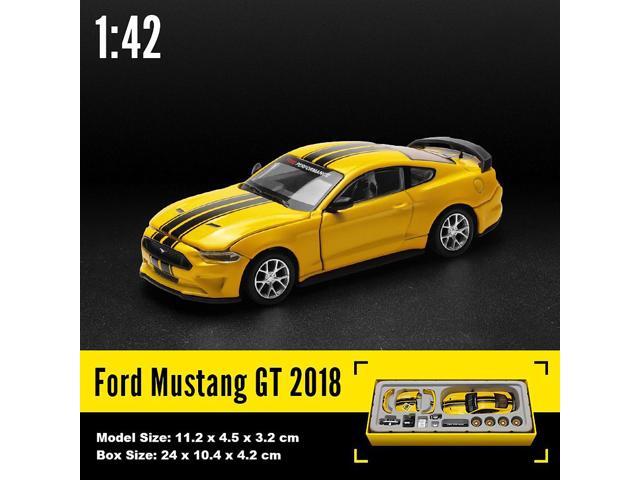 CCA 1:42 Ford Mustang GT 2018 Modified Cars Diecast Model Assemble Kits Toy (Color Yellow)