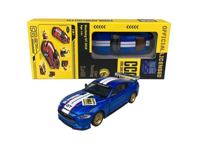 CCA 1:42 Ford Mustang GT 2018 Modified Cars Diecast Model Assemble Kits Toy (Color Blue)
