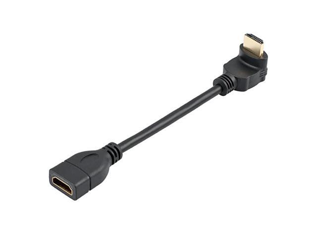 HDMI Extension Cable High Speed 90Degree Angle HDMI Male to Female Extension Wire Cord HDMI Extender Gold Plated Plugs Black 05FT