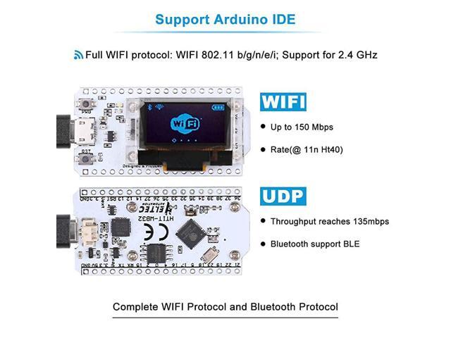ESP32 Development Board Upgraded Version 8MB Flash ESP32 WiFi Bluetooth ESP32 OLED 096 Inch OLED Display CP2102 Internet for Ar duino ESP8266 NodeMCU