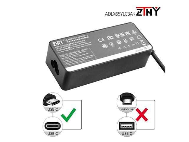 Lenovo 65W Type C USBC Laptop Charger AC Adapter Compatible with Lenovo Thinkpad P52s T470 T480 T480s T580 T590 L390 L480 X280 E480 E485 Chromebook...