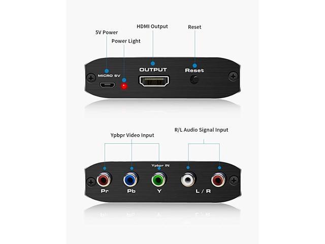 Component to HDMI YPbPr to HDMI Converter 5RCA RGB to HDMI Converter Adapter Supports 1080P Video Audio Converter Adapter HDMI V14 for DVD PSP...