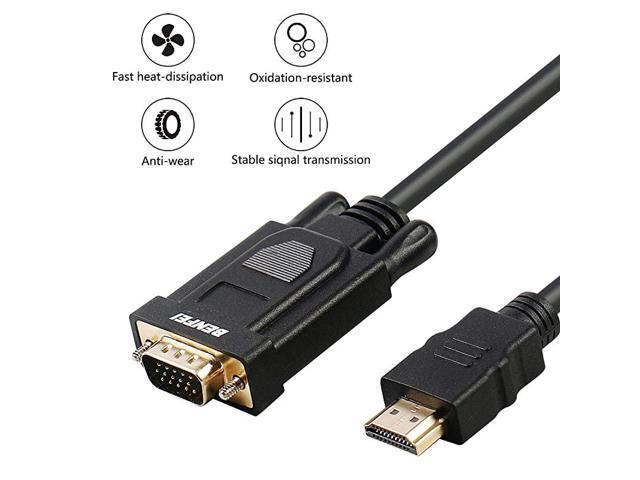 HDMI to VGA GoldPlated HDMI to VGA 6 Feet Cable Male to Male Compatible for Computer Desktop Laptop PC Monitor Projector HDTV Raspberry Pi Roku...