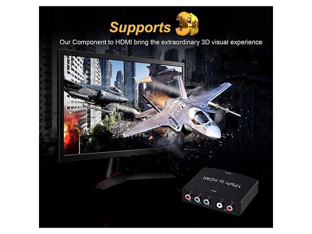 Component to HDMI Converter 5RCA Component RGB YPbPr to HDMI Converter v13 HDCP Video Audio Converter Adapter for DVD PSP Xbox 360 to New HDTV or...