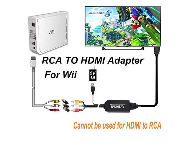 RCA to HDMI Converter Cable AV to HDMI Adapter Cable Cord 3RCA CVBS Composite Audio Video in to 1080P HDMI Out Supporting PAL NTSC for Wii VHS VCR...