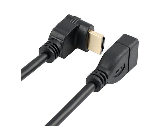 HDMI Extension Cable High Speed 90Degree Angle HDMI Male to Female Extension Wire Cord HDMI Extender Gold Plated Plugs Black 05FT