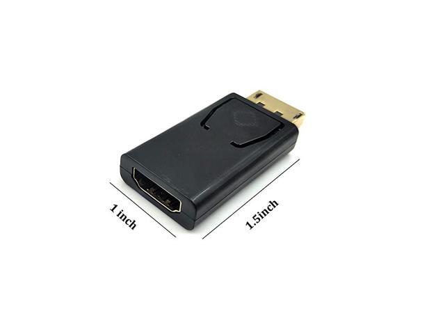 2Pack DP to HDMI Adapter 4K 3D DisplayPort DP to HDMI Converter Male to Female 14V Gold Plated Black Displayport Male to HDMI Female