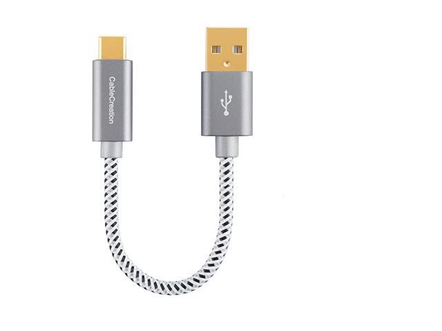 Short USB C Cable, [2-Pack] 0.5ft 6 inch USB C to A Cable Braided 3A Fast Charging, Compatible with Galaxy S20/S10/S9/S9+, Note 10 9 8, LG V50 V30,...