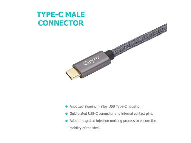 USBC Male to USB31 Gen2 Female Adapter Cable TypeC OTG Cable Speed Up to 10Gbps Black