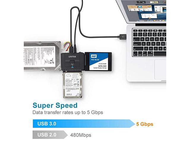 USB 3.0 to IDE and SATA Converter External Hard Drive Adapter Kit for Universal 2.5/3.5 HDD/SSD Hard Drive Disk, One Touch Backup Function and...