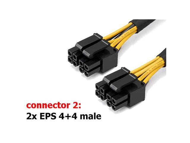 EPS 8 Pin Splitter ATX CPU 8 Pin Female to Dual 84+4 Pin Male 12V for Motherboard Power Adapter Cable Braided Sleeved EPS YSplitter 8 Pin EPS...