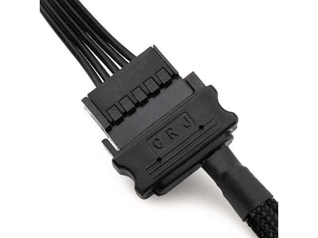 SATA to 3 x 4Pin PWM Sleeved Fan Power Adapter Cable