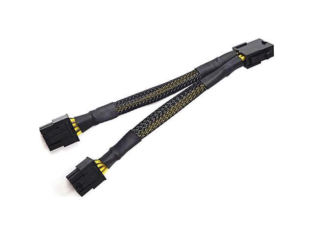 EPS 8 Pin Splitter ATX CPU 8 Pin Female to Dual 84+4 Pin Male 12V for Motherboard Power Adapter Cable Braided Sleeved EPS YSplitter 8 Pin EPS.