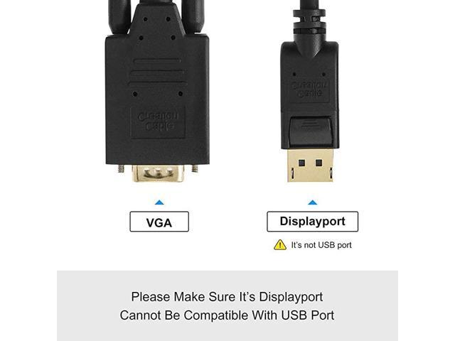 DP to VGA Cable 6ft, [2-Pack] DisplayPort to VGA Cable Gold Plated, DP Male to VGA Male Cable, Black