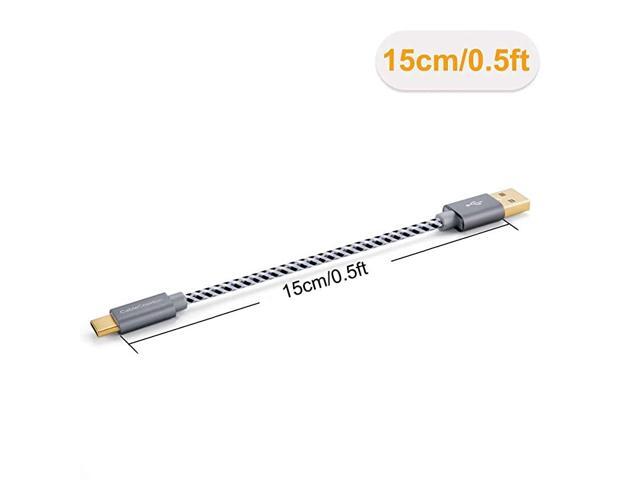Short USB C Cable, [2-Pack] 0.5ft 6 inch USB C to A Cable Braided 3A Fast Charging, Compatible with Galaxy S20/S10/S9/S9+, Note 10 9 8, LG V50 V30,...