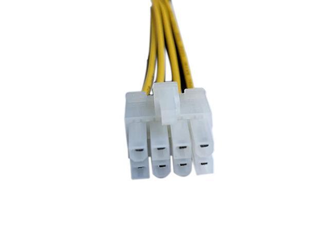 2 Pack 4Pin Female to 8Pin Male ATX EPS 12V Motherboard CPU Power Supply P4 Converter Cable 8inch