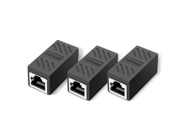 Coupler, Ethernet Coupler, Ethernet Inline Connector Plugs for Cat5 Cat5e Cat6e Cat7 Cable (Black 20 Pack)