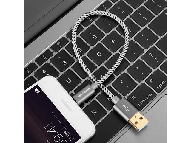 Short USB C Cable, [2-Pack] 0.5ft 6 inch USB C to A Cable Braided 3A Fast Charging, Compatible with Galaxy S20/S10/S9/S9+, Note 10 9 8, LG V50 V30,...