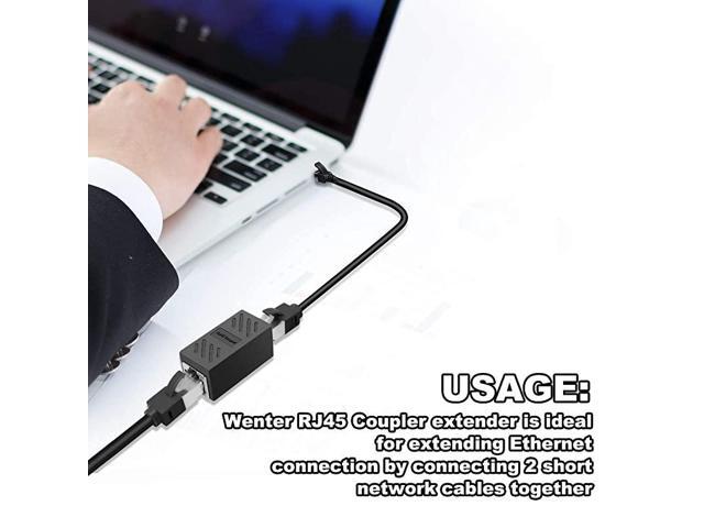 Coupler, Ethernet Coupler, Ethernet Inline Connector Plugs for Cat5 Cat5e Cat6e Cat7 Cable (Black 20 Pack)