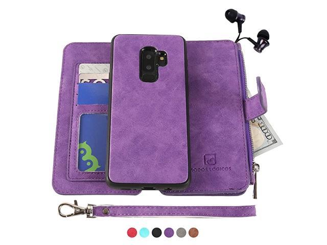 Galaxy S9 Plus Case Detachable Wallet Folio2 in 1Zipper Cash StorageUp to 14 Card Slots 1 Photo Window PU Leather Purse Clutch with Removable Inner. (Electronics Computer Components Laptop Parts) photo