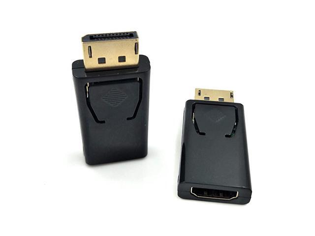 2Pack DP to HDMI Adapter 4K 3D DisplayPort DP to HDMI Converter Male to Female 14V Gold Plated Black Displayport Male to HDMI Female