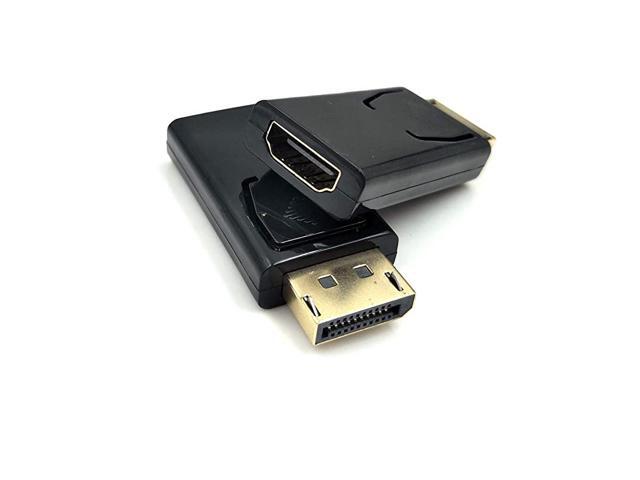2Pack DP to HDMI Adapter 4K 3D DisplayPort DP to HDMI Converter Male to Female 14V Gold Plated Black Displayport Male to HDMI Female
