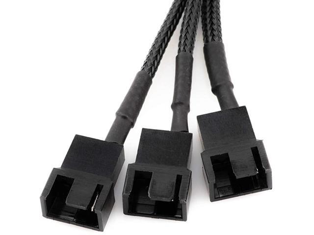 SATA to 3 x 4Pin PWM Sleeved Fan Power Adapter Cable