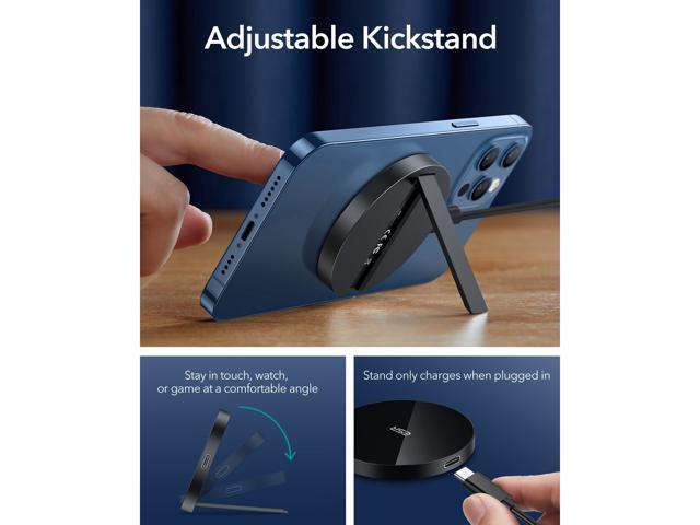 Mini Magnetic Wireless Charger with Kickstand for iPhone 13/13 Pro/13 Pro Max/13 Mini, Black