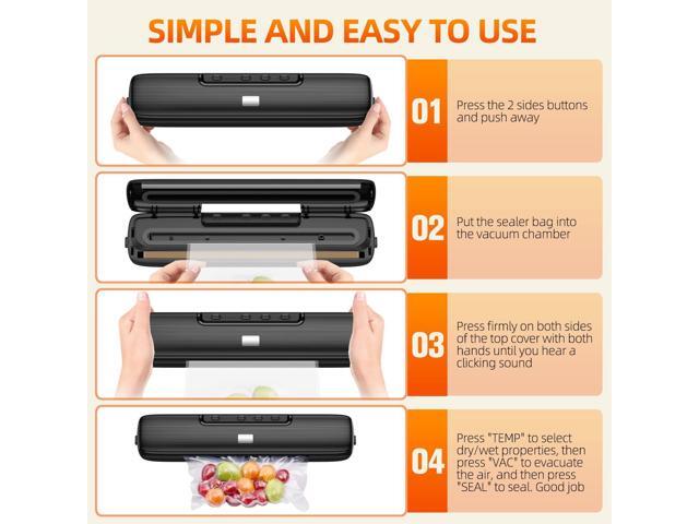 Vacuum-Sealer-Machine - Food Vacuum Sealer for Food Saver - Automatic Air Sealing System for Food Storage Dry and Moist Food Modes Compact Design...