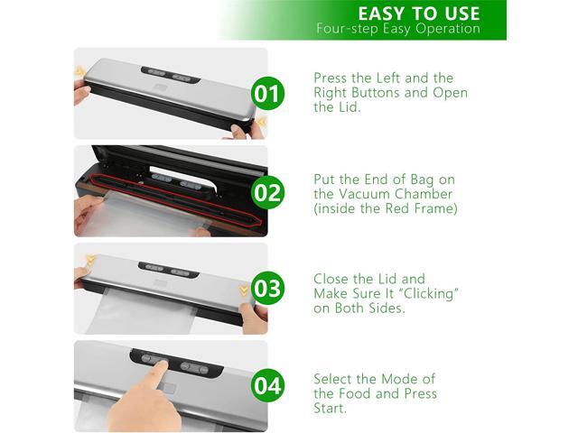 Vacuum Sealer Machine, Lightweight Food Vacuum Sealer Compact Machine for Food Preservation, Automatic Food Sealer Saver Vacuum Machine Easy to...