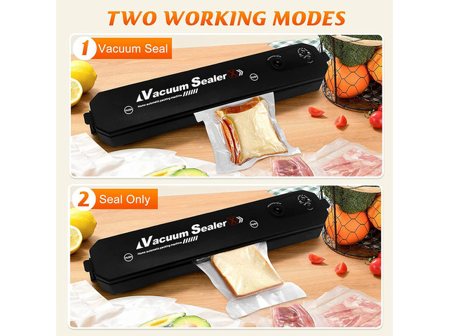 Vacuum Sealer Machine for Food Srorage, Automatic Food Sealer Dry Moist Air Sealing System, with 10 Food Vacuum Sealers Precut Bags