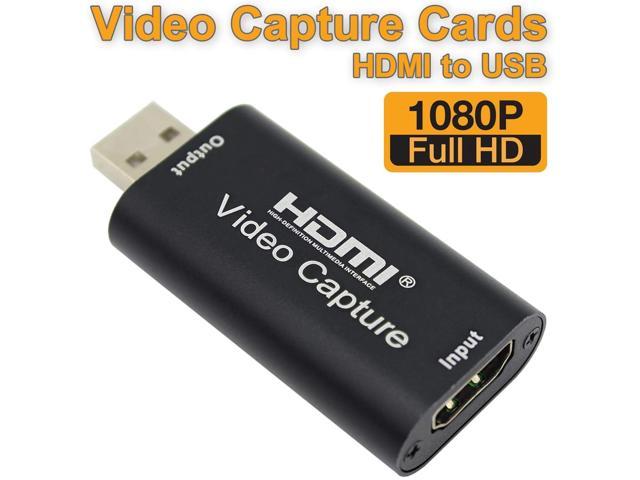 HDMI Video Capture Card, Aluminum HDMI to USB 1080p Audio Video Capture Card, Full HD Recording, Connect DSLR, Camcorder, or Action Cam to PC or.