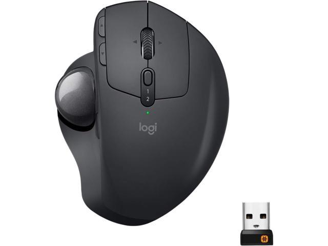 Logitech MX Ergo Wireless Trackball Mouse Adjustable Ergonomic Design, Control and Move Text/Images/Files Between 2 Windows and Apple Mac Computers.