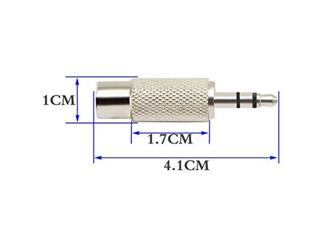 Rca To 3.5Mm Audio Adapter Metal 3.5Mm (1/8 Inch) Stereo Plug Male To Rca Female Jack Adaptor Connector(Silver)(5 Packs, 3-Pole)