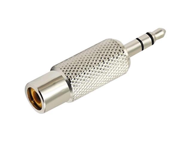 Rca To 3.5Mm Audio Adapter Metal 3.5Mm (1/8 Inch) Stereo Plug Male To Rca Female Jack Adaptor Connector(Silver)(5 Packs, 3-Pole)