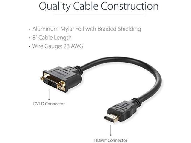 .Com Hdmi Male To Dvi Female Adapter8In1080P Dvi-D Gender Changer Cable (Hddvimf8in)