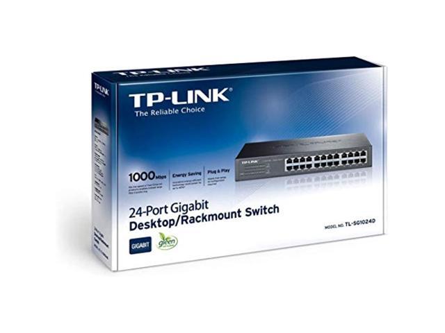 Tp-Link 24-Port Gigabit Ethernet Unmanaged Switch Plug And Play Desktop/Rackmount Fanless Limited Lifetime (Tl-Sg1024d)