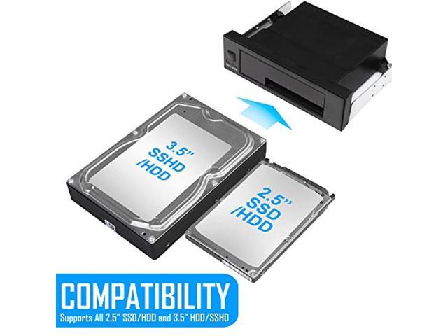 Universal Hot Swap Mobile Rack For 2.5 Or 3.5 Ssd/Hdd, Internal Tray-Less Sata Hard Drive Backplane Enclosure, Support Sata I/Ii/Iii & Sas I/Ii...