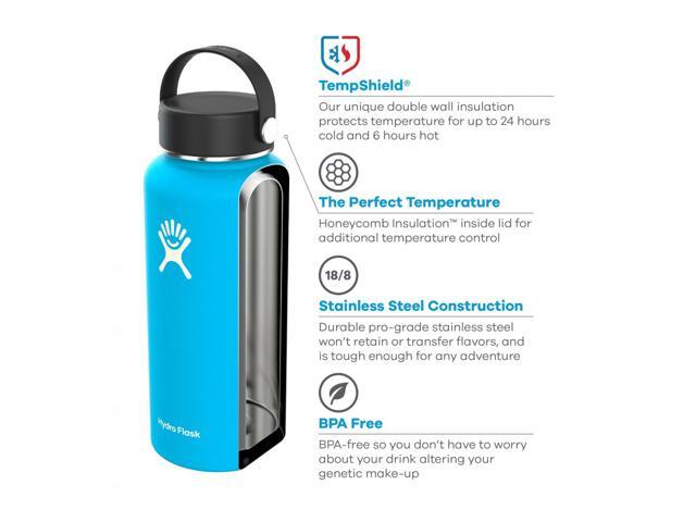 Hydro Flask Wide Mouth Water Bottle, Flex Cap 32 oz, Cobalt