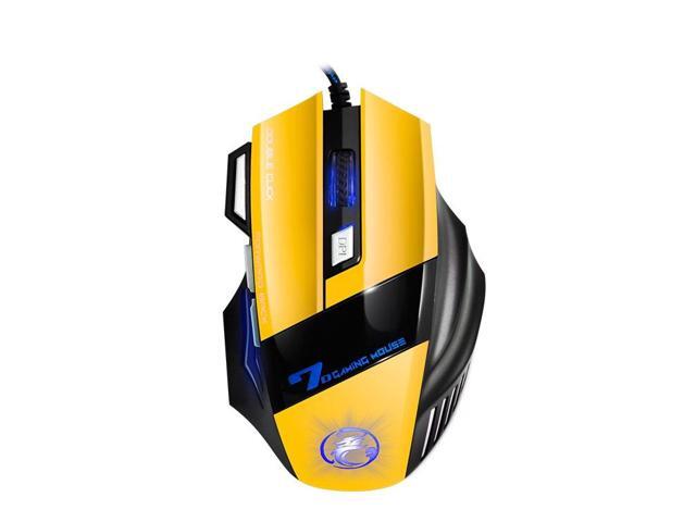 IMICE X7 2400 DPI 7-Key Wired Gaming Mouse with Colorful Breathing Light, Cable Length: 1.8m (Sunset Yellow E-commerce Version)