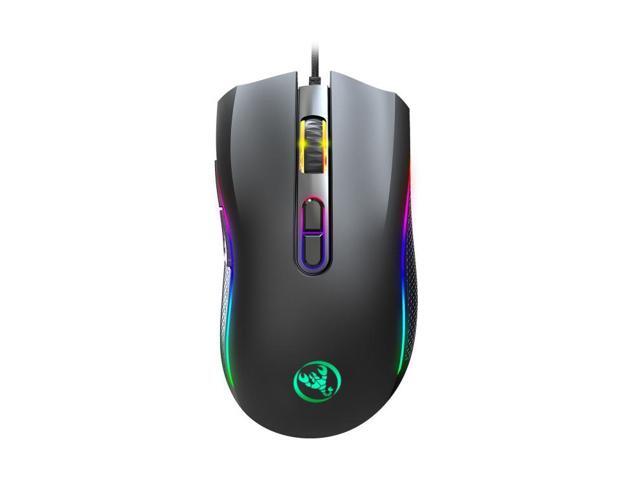 HXSJ A869RGB 7200 DPI Six-speed Adjustable 7-keys Macro Definition Programmable Colorful Light-emitting Wired Game Optical Mouse, Cable Length: 1.5m