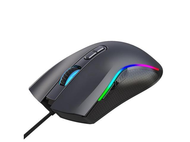 HXSJ A869RGB 7200 DPI Six-speed Adjustable 7-keys Macro Definition Programmable Colorful Light-emitting Wired Game Optical Mouse, Cable Length: 1.5m
