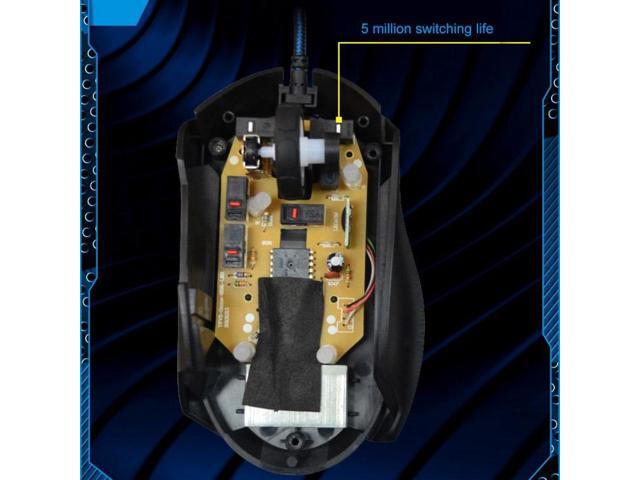 Chasing Leopard T7 USB 6-keys 2400DPI Three-speed Adjustable Backlight Wired Optical Gaming Mouse Built-in Counter Weight, Length: 1.8m