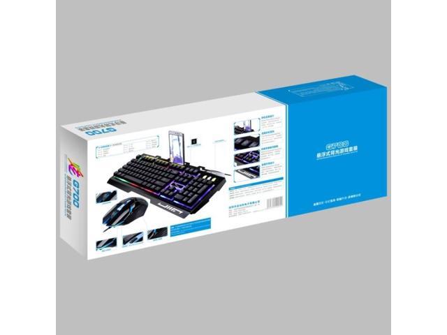 Chasing Leopard G700 USB RGB Backlight Wired Optical Gaming Mouse and Keyboard Set, Keyboard Cable Length: 1.35m, Mouse Cable Length: 1.3m (Black)