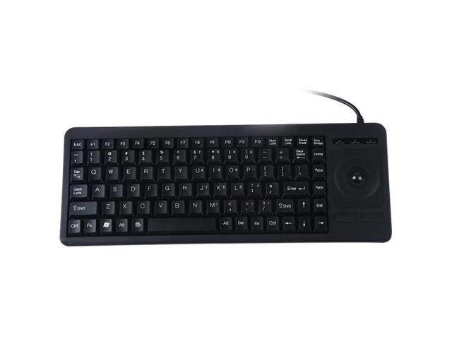 DS-8900 PS / 2 Interface Prevent Water Splashing Laser Engraving Character One-piece Wired Trackball Keyboard, Length: 1.5m