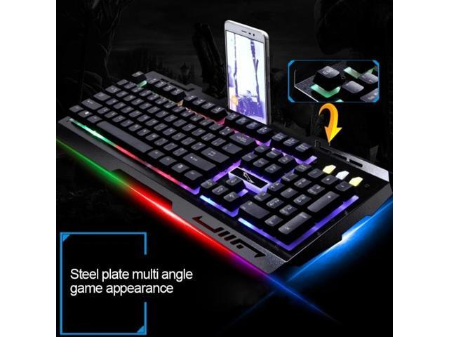 Chasing Leopard G700 USB RGB Backlight Wired Optical Gaming Mouse and Keyboard Set, Keyboard Cable Length: 1.35m, Mouse Cable Length: 1.3m (Black)