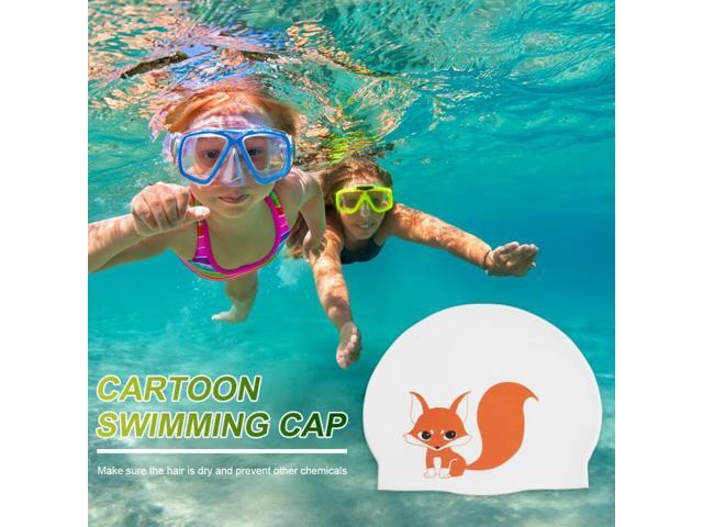 Hy08 Cute Cartoon Print Silicone Swimming Cap, Spec: Cavaliers cat Cavaliers cat