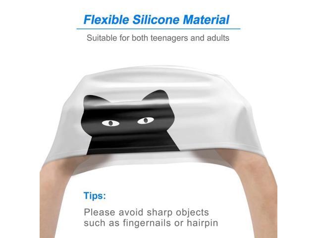 Hy08 Cute Cartoon Print Silicone Swimming Cap, Spec: Cavaliers cat Cavaliers cat